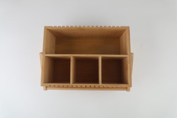 Bamboo cutlery organzier with handle