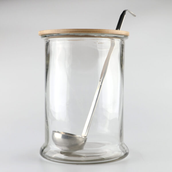 GLASS JAR WITH LID + LADLE