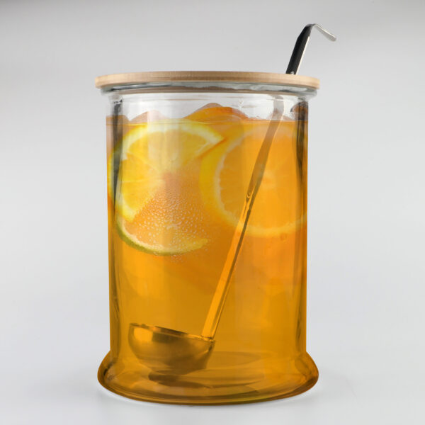 GLASS JAR WITH LID + LADLE